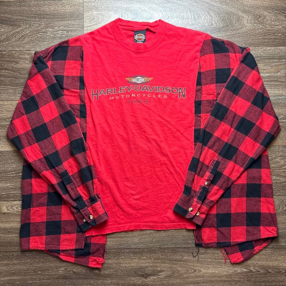 Custom Red Harley Davidson Flannel